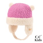 Wholesale kD HTS Kids Lined Beanie Earflaps One Fits Most Fleece Lining Velcro C
