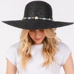 Wholesale brim Sun Hat Beaded Stone Rocks Star Stone Band One Fits Most Adjusta