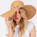Wholesale brim Sun Hat Beaded Stone Rocks Star Stone Band One Fits Most Adjusta