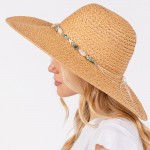 Wholesale brim Sun Hat Beaded Stone Rocks Star Stone Band One Fits Most Adjusta