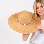 Wholesale brim Sun Hat Beaded Stone Rocks Star Stone Band One Fits Most Adjusta