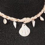 Wholesale brim Sun Hat Braided Band Shells One Fits Most Adjustable Drawstring