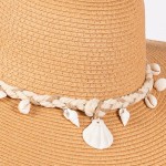 Wholesale brim Sun Hat Braided Band Shells One Fits Most Adjustable Drawstring