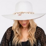 Wholesale brim Sun Hat Braided Band Shells One Fits Most Adjustable Drawstring