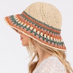 Wholesale woven Straw Sun Hat One Fits Most Adjustable Drawstring Hat Brim W Pap