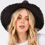 Wholesale brim Sun Hat Braided Band Star Charm Frayed Edge One Fits Most Adjust