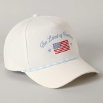 "The Land Of Freedom" Embroidered Baseball Cap With Two Tone Rope Detail

- One Size Fits Most
- Snap Back Closure
- 100% Cotton