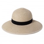 Wholesale straw Messy Bun Sun Hat Sequins Bow Detail One Fits Most Tangle Free V