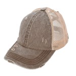 Wholesale c C BT Distressed Criss Cross Pony Cap One Fits Most Criss Cross Pony