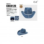 Wholesale c C CBC Cowboy Hat Washed Effect Knitted Denim Cowboy Hat Suede String
