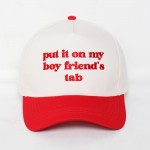 "put it on my boy friend's tab" Embroidered Two Tone Baseball Cap

- One Size Fits Most
- Snap Back Closure
- 100% Cotton