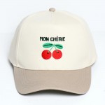 "MON CHERIE" Cherries Embroidered Two Tone Baseball Cap

- One Size Fits Most
- Snap Back Closure
- 100% Cotton