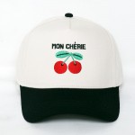 "MON CHERIE" Cherries Embroidered Two Tone Baseball Cap

- One Size Fits Most
- Snap Back Closure
- 100% Cotton