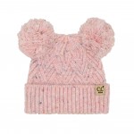 C.C HTE0143
Criss-Cross Pattern Yarn Pom Beanie

- 66% Recycled Polyester / 24% Acrylic / 5%Wool / 5% Nylon
- One Size Fits Most
