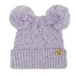 C.C HTE0143
Criss-Cross Pattern Yarn Pom Beanie

- 66% Recycled Polyester / 24% Acrylic / 5%Wool / 5% Nylon
- One Size Fits Most