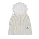 C.C HTC0069
Glass Bead Embellishment Cuff Beanie With Faux Fur Pom.

- 30% Viscose / 10% Angora / 60% Nylon
- One Size
