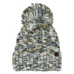 C.C HTE0137
Multi Color Cable Pom Beanie 

- 65% Recycled Polyester / 20% Acrylic / 10% Nylon / 5% Wool 
- One Size Fits Most 
