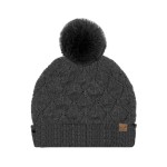 C.C HTE0173
Leaf Pattern Faux Fur Pom Beanie 

- 60% Recycled Polyester / 40% Polyester 
- One Size Fits Most