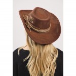 Wholesale rustic Cowgirl Fedora Hat Distressed Fabric Band Versatile Shapeable O