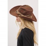 Wholesale rustic Cowgirl Fedora Hat Feather Distressed Fabric Band Versatile Sha