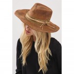 Wholesale rustic Cowgirl Fedora Hat Distressed Fabric Band Versatile Shapeable O