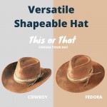Wholesale rustic Cowgirl Fedora Hat Distressed Fabric Band Versatile Shapeable O