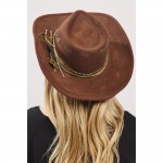 Wholesale rustic Cowgirl Fedora Hat Distressed Fabric Suede Band Versatile Shape