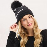 Wholesale fuzzy Cuff Pom Beanie Plaid Detail Soft Fuzzy Inside One Fits Most Acr