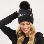 Wholesale fuzzy Cuff Pom Beanie Plaid Detail Soft Fuzzy Inside One Fits Most Acr