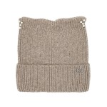 Wholesale c C HTC Cable Knit Tinsel Beanie Rhinestone Cat Ear Detail Nylon Visco