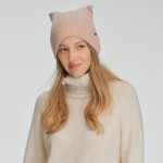 Wholesale c C HTC Cable Knit Tinsel Beanie Rhinestone Cat Ear Detail Nylon Visco