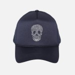 Rhinestone Skeleton Face Trucker Hat 

- One Size Fits Most
- Snap Back Closure
- 100% Polyester 