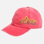 Wholesale side Embroidered Sunflowers Baseball Cap One Fits Most Buckle Adjustab
