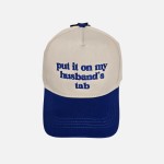 "put it on my husband's tab" Embroidered Two Tone Baseball Cap

- One Size Fits Most
- Snap Back Closure
- 100% Cotton