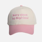 "Sorry about my Boyfriend" Embroidered Two Tone Baseball Cap

- One Size Fits Most
- Snap Back Closure
- 100% Cotton