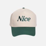 "Nice" Embroidered Two Tone Baseball Cap

- One Size Fits Most
- Snap Back Closure
- 100% Cotton
