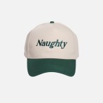 "Naughty" Embroidered Two Tone Baseball Cap

- One Size Fits Most
- Snap Back Closure
- 100% Cotton
