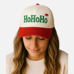 "HoHoHo" 3D Embroidered Two Tone Baseball Cap

- One Size Fits Most
- Snap Back Closure
- 100% Cotton