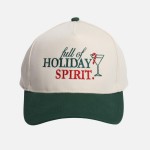 "Full Of Holiday Spirit" Embroidered Two Tone Baseball Cap

- One Size Fits Most
- Snap Back Closure
- 100% Cotton