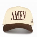 Wholesale c C TCM Two AMEN Canvas Embroidered Baseball Cap Faith Fear Side Embro