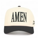 Wholesale c C TCM Two AMEN Canvas Embroidered Baseball Cap Faith Fear Side Embro
