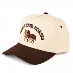 Wholesale c C TCM Two HOLD HORSES Canvas Embroidered Baseball Cap Snap Back Clos