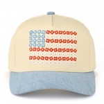 Wholesale c C TCM Two Canvas Embroidered Flower Flag Baseball Cap Snap Back Clos