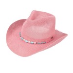 Wholesale c C CBC Woven Cowboy Hat Turquoise Beaded Band One Fits Most Adjustabl