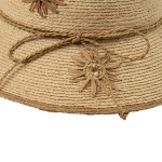 Wholesale c C STC Two Raffia Flowers Bucket Hat One Fits Most Brim L Raffia