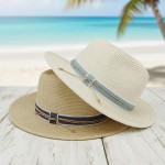 Wholesale straw Fedora Hat Denim Band One Paper Polyester