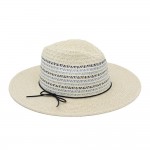 Wholesale multi Color Woven Straw Fedora Vegan Leather Band One Paper Polyester