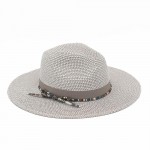 Wholesale straw Fedora Hat Woven Multicolor Band One Paper Polyester