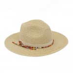 Wholesale straw Fedora Hat Woven Multicolor Band One Paper Polyester