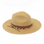 Wholesale straw Fedora Hat Woven Multicolor Band One Paper Polyester
